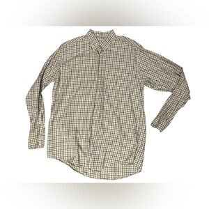 Vintage Eaton 100% cotton button down plaid long sleeve shirt